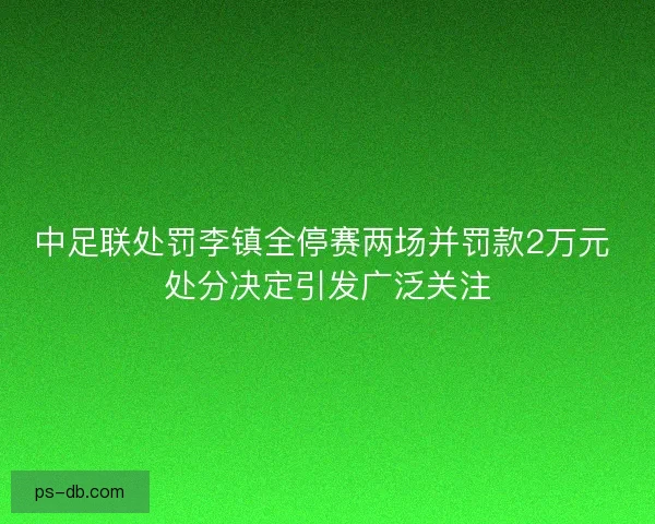 中足联处罚李镇全停赛两场并罚款2万元 处分决定引发广泛关注 中足联处罚李镇全停赛两场并罚款2万元 处分决定引发广泛关注